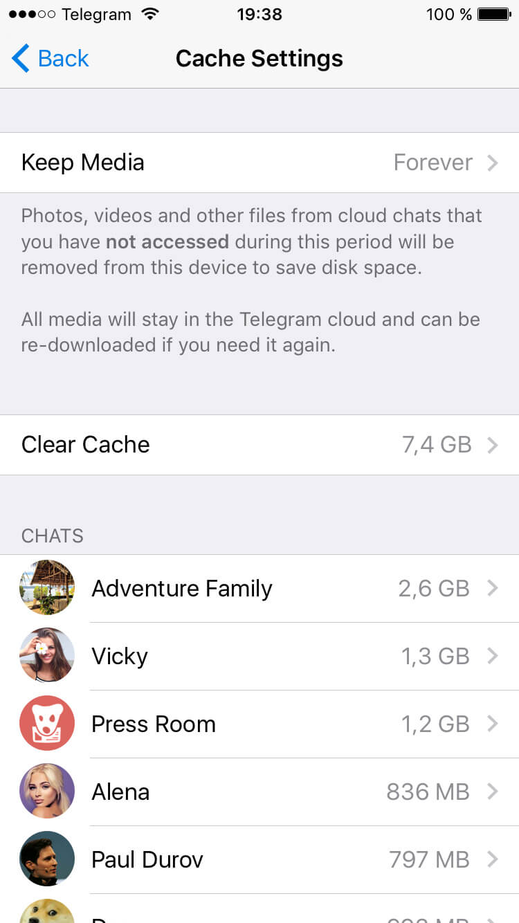 Как удалить кэш телеграмм на айфоне фото 95