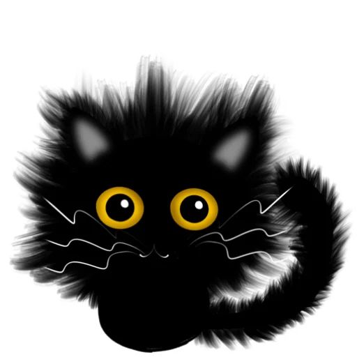 Стикер «Чёрный кот-1»