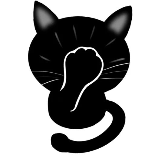 Стикер «Чёрный кот-3»