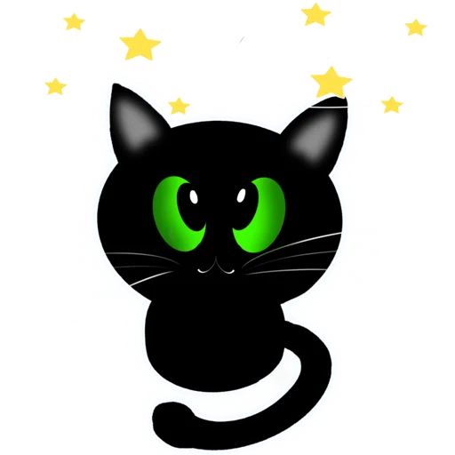 Стикер «Чёрный кот-7»