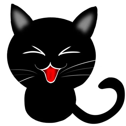 Стикер «Чёрный кот-9»