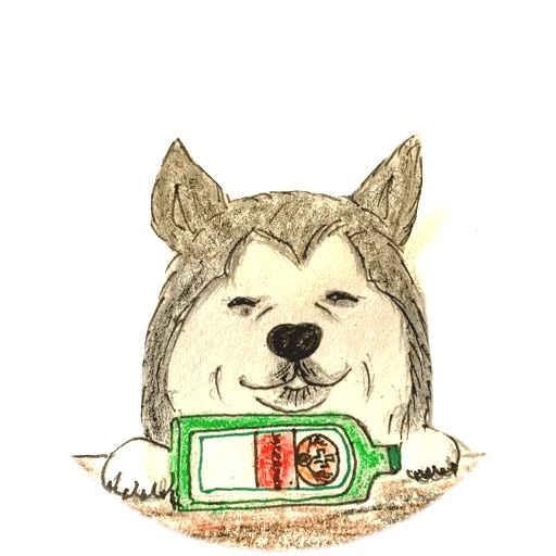 Стикер «Пьющие собачки-11»