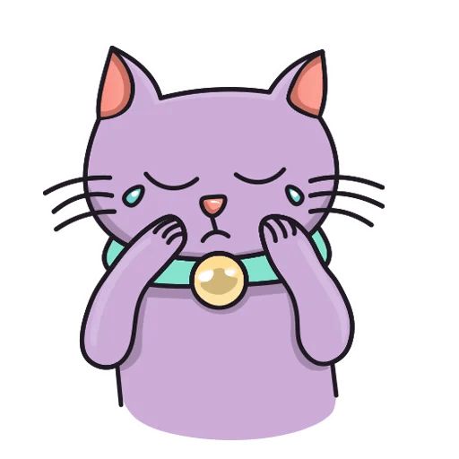 Набор стикеров для Telegram «Фиолетовый кот»