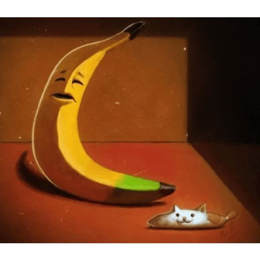 Стикер «Кот ненавидит банан-9»