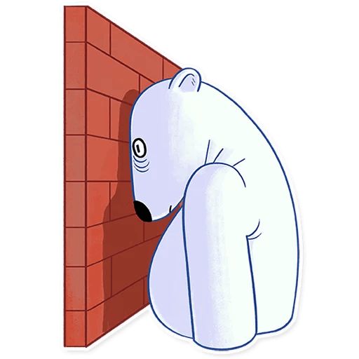 Стикер «Белый медведь-12»
