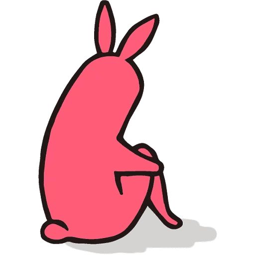 Стикер «Розовый кролик-10»