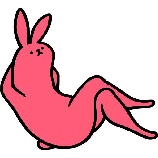 Стикер «Розовый кролик-5»