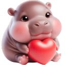 Набор стикеров «Малыш-бегемотик 3»