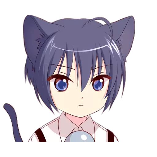 Стикер «Чёрный котик-кун-3»