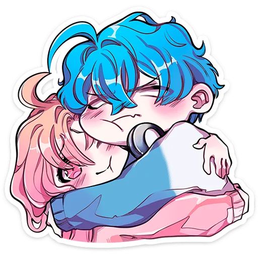 Стикер «Малин-тян и Джем-кун-1»