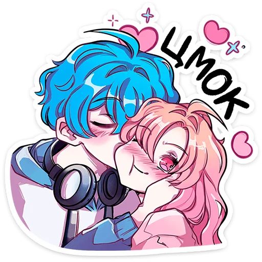 Стикер «Малин-тян и Джем-кун-5»