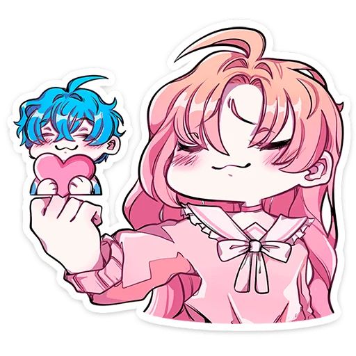 Стикер «Малин-тян и Джем-кун-6»