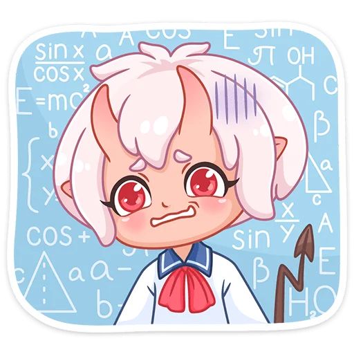 Стикер «Школьница Они-тян-8»