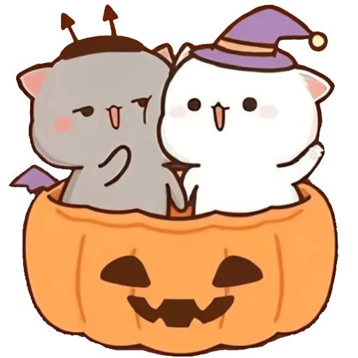 Стикер «Mochi Peach Cat Halloween-2»