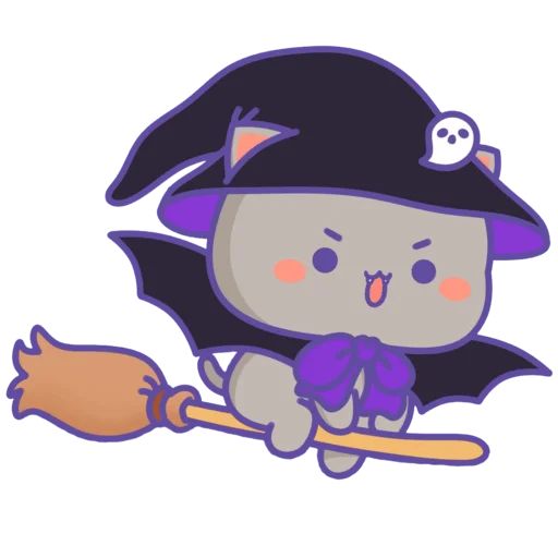 Стикер «Mochi Peach Cat Halloween-3»