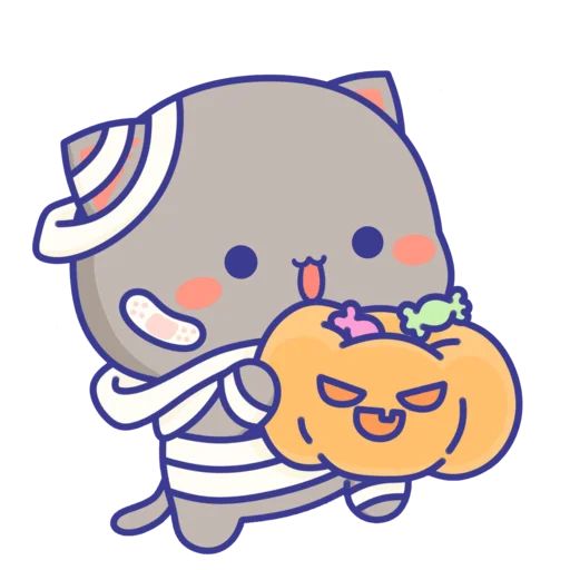 Стикер «Mochi Peach Cat Halloween-5»