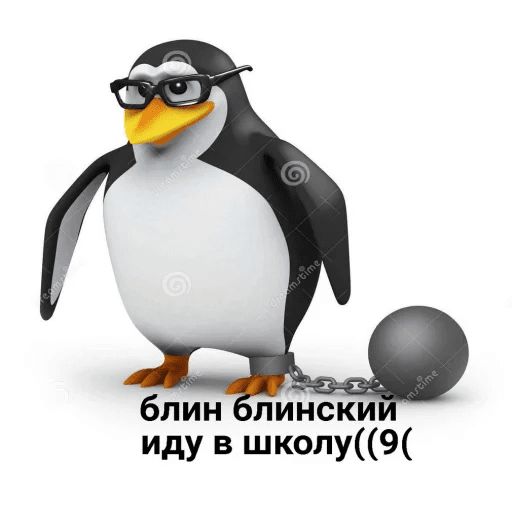 Стикер «Пингвин-мем-5»