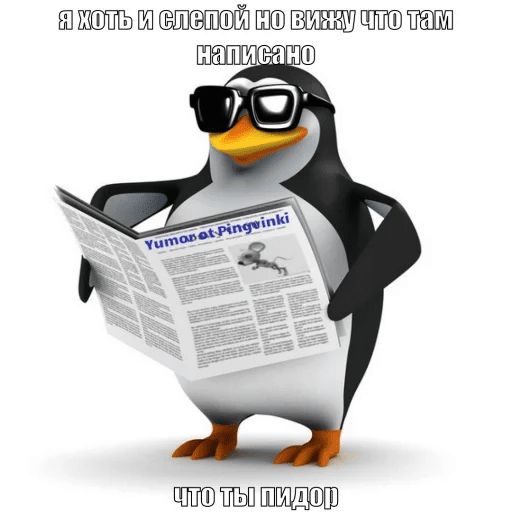 Стикер «Пингвин-мем-9»