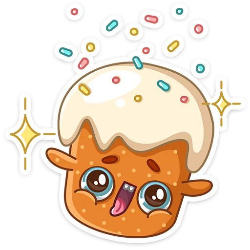 Стикер «Кулич Кузя-10»