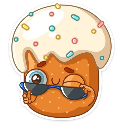 Стикер «Кулич Кузя-3»