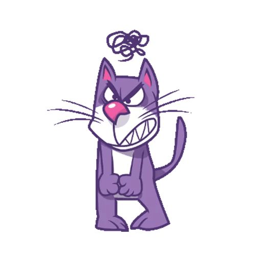 Стикер «Фиолетовый кот-1»