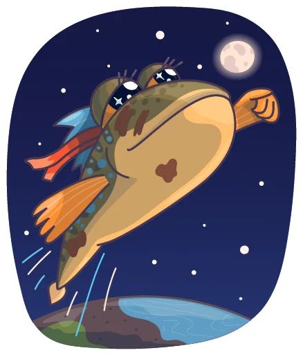 Стикер «Рыбка Илистый прыгун-12»