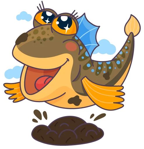 Стикер «Рыбка Илистый прыгун-2»