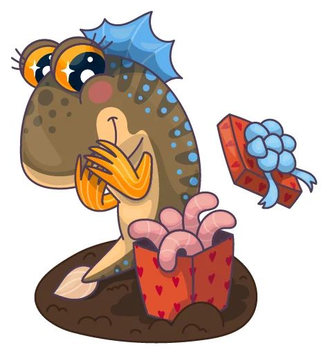 Стикер «Рыбка Илистый прыгун-3»