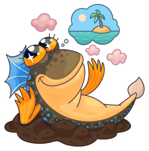 Стикер «Рыбка Илистый прыгун-6»