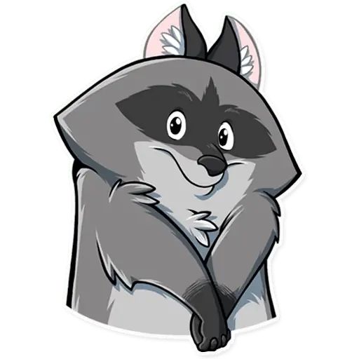 Енот стикер рисунок
