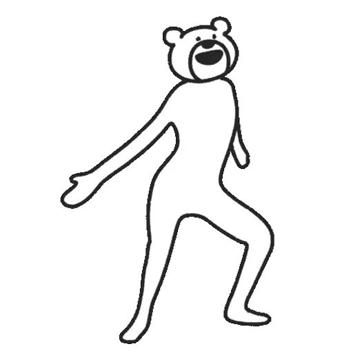 Стикер «Танцующий медведь-9»