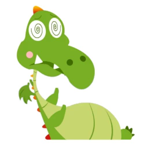 Стикер «Зеленый Динозаврик-11»
