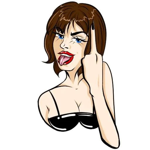 Стикер «Девочка с каре-4»