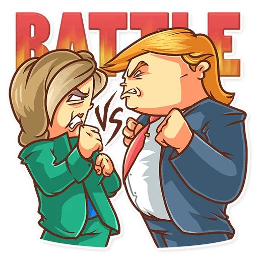 Стикер «Клинтон vs. Трамп-9»